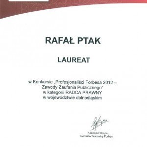 Mec Rafał Ptak laureatem Forbesa